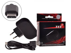 Ładowarka Sieciowa Tel1 230v USB Typ C 2A z Odpinanym Kablem